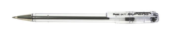 Kuličkové pero "BK77", černá, 0,35 mm, s víčkem, PENTEL BK77-A