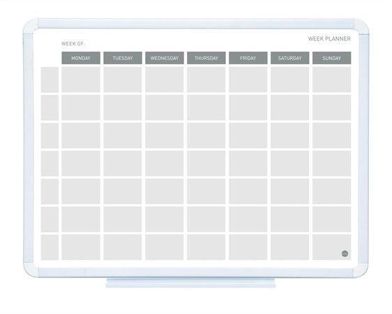 Plánovací tabule, týdenní, magnetická, 45x60cm
