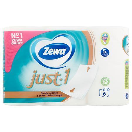 Toaletní papír "Just1", 5 vrstev, malé role, 6 rolí, ZEWA 488935