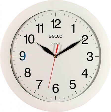 Nástěnné hodiny, bílé, 30 cm, SECCO