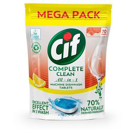 Tablety do myčky nádobí "Complete Clean All-in-One", 70ks, citrón, CIF