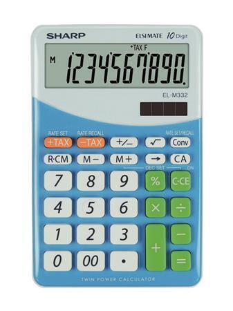 Kalkulačka "EL-M332", stolní, 10místný displej, modrá, SHARP