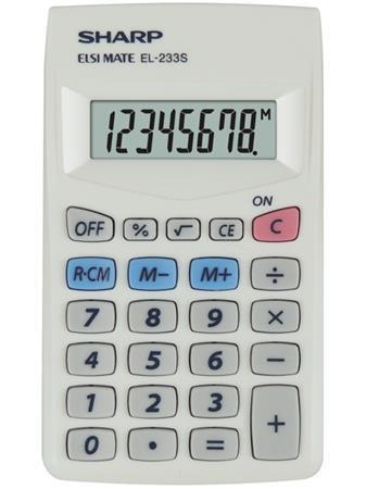 Kalkulačka, kapesní, 8 místný displej, SHARP "EL-233S"