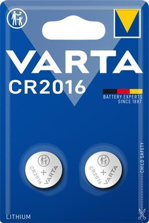 Knoflíková baterie CR2016, 2ks, VARTA