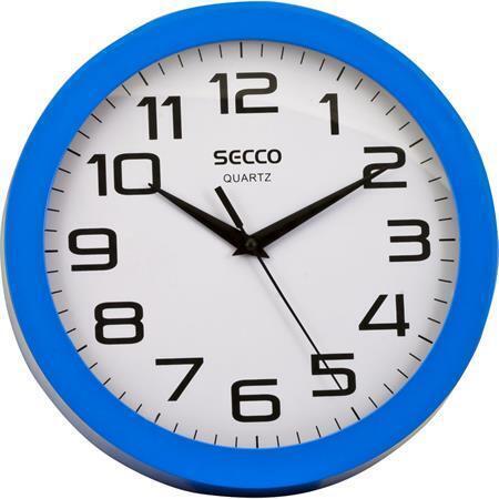 Nástěnné hodiny "Sweep second", rám - modrý, 24,5 cm, SECCO