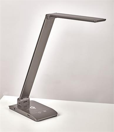 Stolní lampa "Stella colour vario", šedá, stmívatelná, Qi, USB, LED, MAUL 8202089