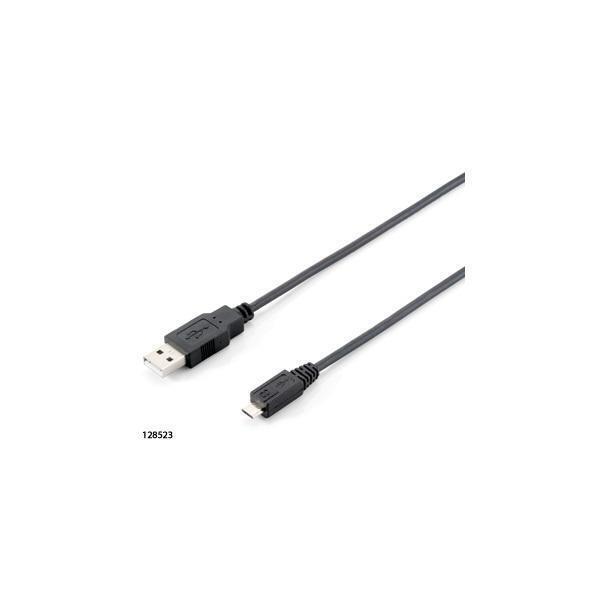 USB kabel 2.0, USB-A/USB MicroB, 1,8m, EQUIP 128523