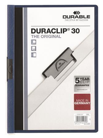 Desky s rychlovazačem "DURACLIP® 30", tmavě modrá, s klipem, A4, DURABLE