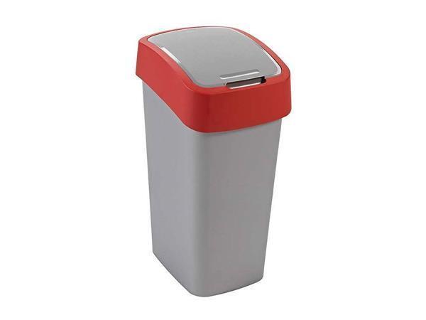 Odpadkový koš, červená/šedá, na tříděný odpad, 50 l, CURVER