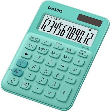 Kalkulačka "MS 20 UC", zelená, stolní, 12 místný displej, CASIO