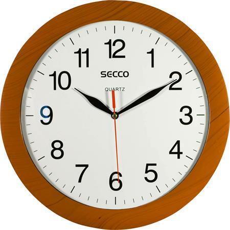 Nástěnné hodiny, vzor dřevo, 30 cm, SECCO
