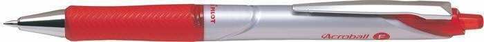 Kuličkové pero "Acroball", červená, 0,25 mm, kovový klip, PILOT