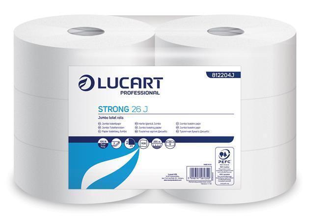 Toaletní papír "Strong", bílý, jumbo, průměr 26 cm, 2 vrstvý, LUCART