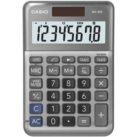Kalkulačka "MS-80 F", šedá, stolní, 8 číslic, CASIO