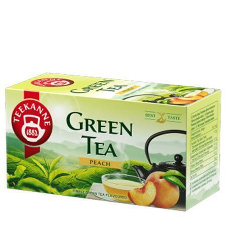 Čaj zelený, 20x1,75 g, TEEKANNE, broskev