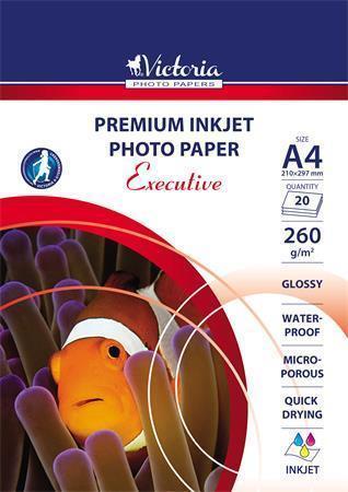 Fotografický papír "Executive", do inkoustové tiskárny, vysoce lesklý, A4, 260g, VICTORIA