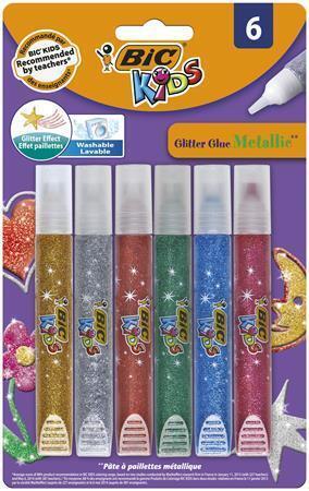 Glitter lepidlo "Metallic Glitter", 6 různých barev, BIC 893269