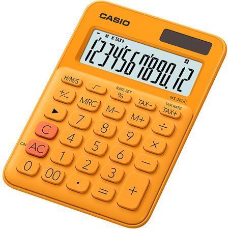 Kalkulačka "MS 20 UC", oranžová, stolní, 12 místný displej, CASIO