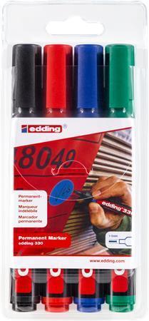 Permanentní popisovač "ED 330", mix barev, 1-5mm, klínový hrot, EDDING
