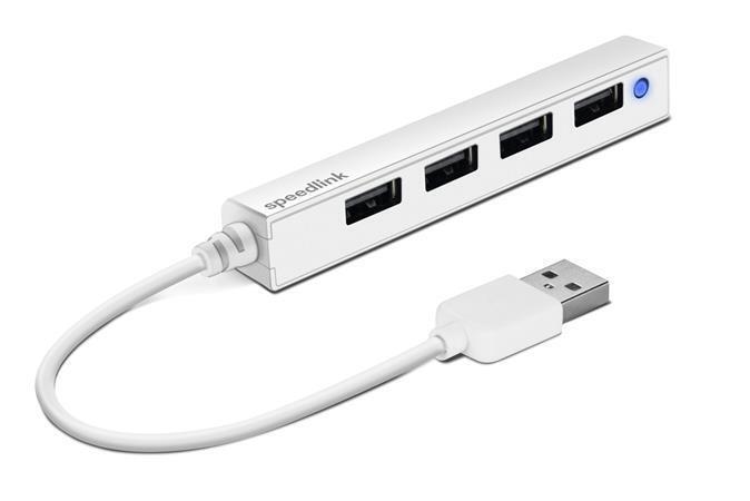 USB-HUB "Snappy Slim", bílá, 4 porty, USB, 2.0, SPEEDLINK