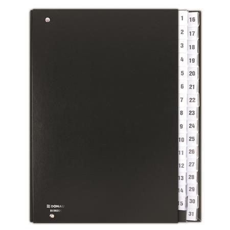 Třídící kniha, černá, koženka, A4, 1-31, DONAU