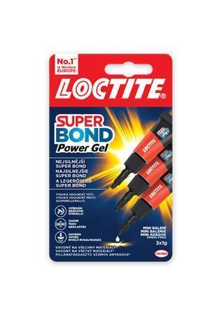 Vteřinové lepidlo "Loctite Super Bond POWER Gél Mini Trio", 3x1  g, HENKEL