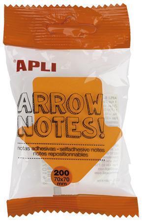 Samolepicí bloček "Arrow notes", tvar šipky, 200 listů, APLI