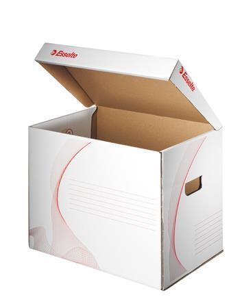 Archivační kontejner "Standard", bílá, s víkem, karton, ESSELTE