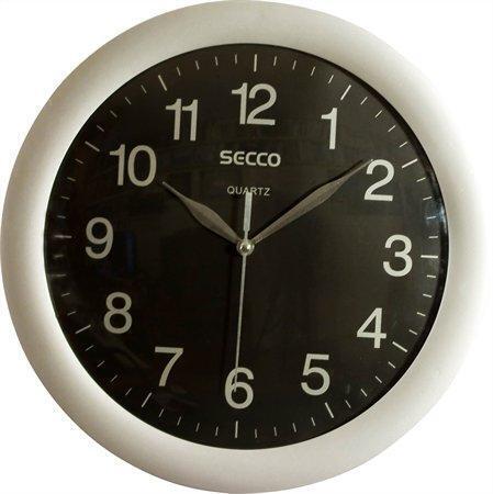 Nástěnné hodiny "Sweep Second", stříbrná/černá, 30cm, SECCO