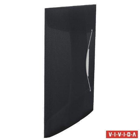 Desky na spisy "Vivida", s gumičkou, černá, 15 mm, A4, PP, ESSELTE