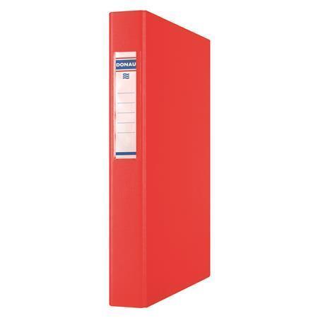 Pořadač dvoukroužkový, červený, 40 mm, A4, PP/tvrdý karton, DONAU