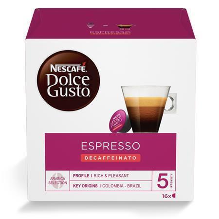 Kapsle do kávovaru, 16 ks, NESCAFÉ "Dolce Gusto Espresso", bezkofeinu