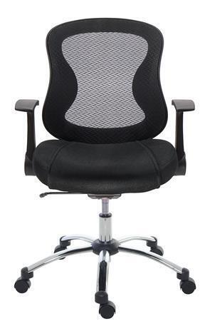 Ergonomická kancelářská židle, síť.textilie, síť.opěrák, chromovaná základna,  MaYAH,"Spirit",černá