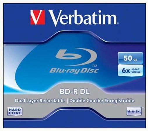 BD-R Blu-Ray, DL, 50GB, 6x, Verbatim, jewel box