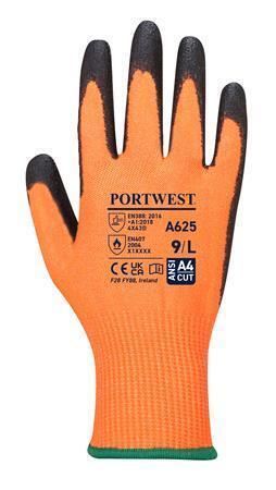 Ochranné rukavice "Cut 5", oranžová, HPPE, hi-vis podšívka, odolné proti proříznutí, velikost M