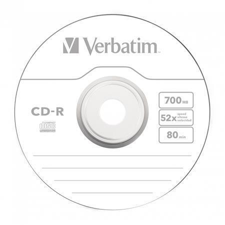 CD-R 700MB, 80min., 52x, DL Extra Protection, Verbatim, 50ks ve fólii