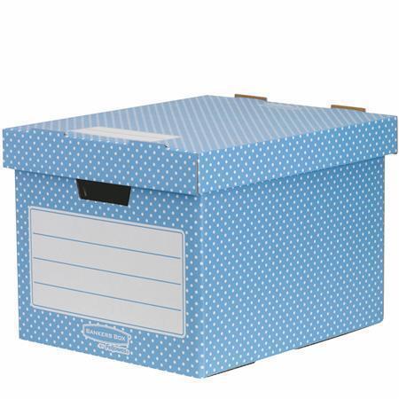 Úložný box "Style", modro-bílý, karton, 33,3x28,5x39 cm, FELLOWES