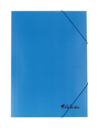 Desky s gumičkou, modré, karton, A4, VICTORIA