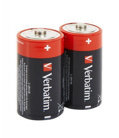 Baterie, C (malý monočlánek), 2 ks,VERBATIM "Premium"