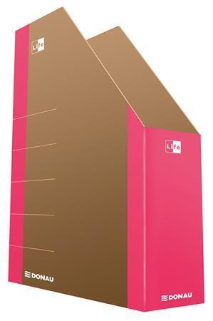 Stojan na časopisy "Life", neonově růžový, karton, 80 mm, DONAU
