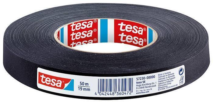 Lepicí páska "Extra Power 57230", černá, zpevněná textilem, 19 mm x 50 m, TESA