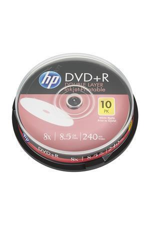 DVD+R, potisknutelný, dvouvrstvý, 8,5 GB, 8x, 10 ks, spindle, HP 69306
