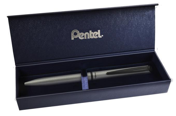 Kuličkové pero "EnerGel BL-2507", modrá, 0,35 mm, otočný mechanismus, kovové, matně stříbrné tělo, P