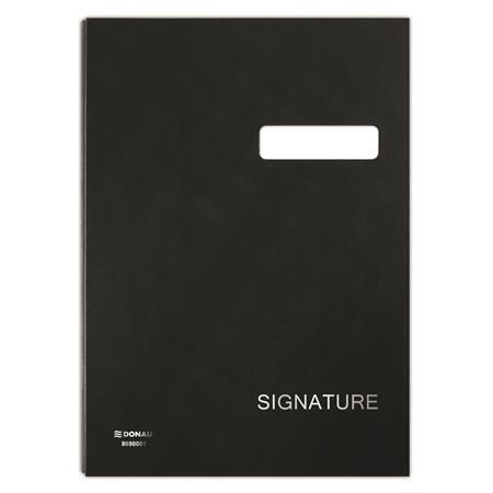 Podpisová kniha, černá, koženka, A4, 19 listů, DONAU