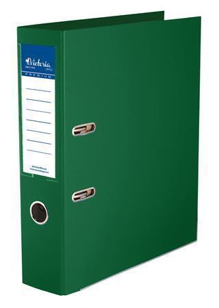 Pákový pořadač "Premium", zelený, 75 mm, A4, s ochranným spodním kováním, PP/PP, VICTORIA
