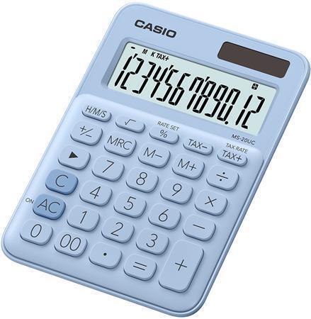 Kalkulačka stolní, 10 místný displej, CASIO "MS 20UC", světle modrá