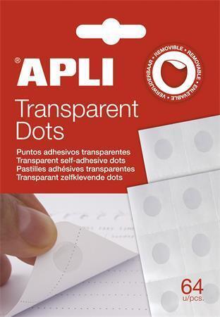 Lepící tečky "Transparent Dots", průhledné, odnímatelné, APLI