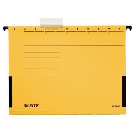 Závěsné desky "ALPHA®" s bočnicemi, žlutá, A4, karton, LEITZ