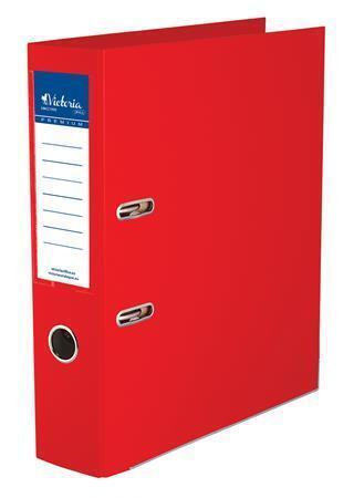 Pákový pořadač "Premium", červený, 75 mm, A4, s ochranným spodním kováním, PP/PP, VICTORIA
