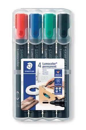 Permanentní popisovač "Lumocolor 352", sada, 4 barvy, 2 mm, kuželový hrot, STAEDTLER